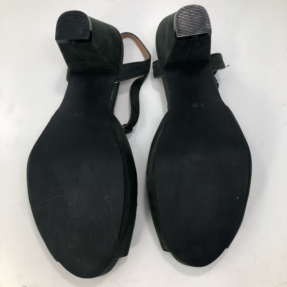 Jeffrey Campbell Suede Olive Green T-Strap Sandal - Picture 8 of 8